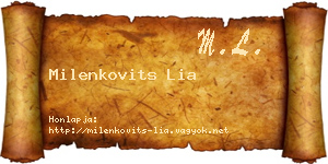 Milenkovits Lia névjegykártya